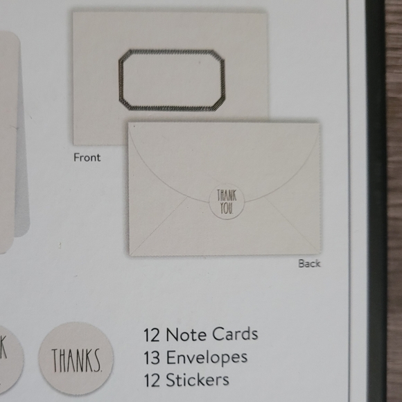 Rae Dunn Thank You Card Sticker Pen Set NEW - Picture 7 of 7